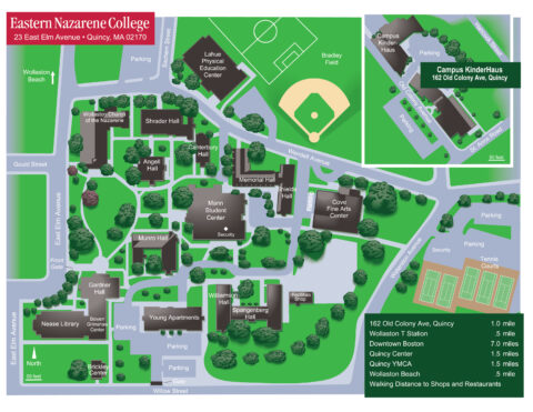 Campus Map and Directions - Eastern Nazarene College